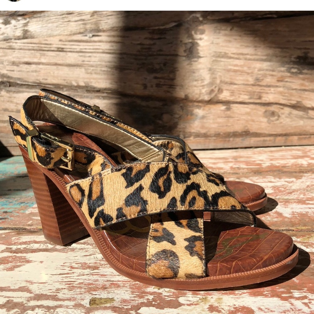 Sam Edelman Leopard Chunky Heels